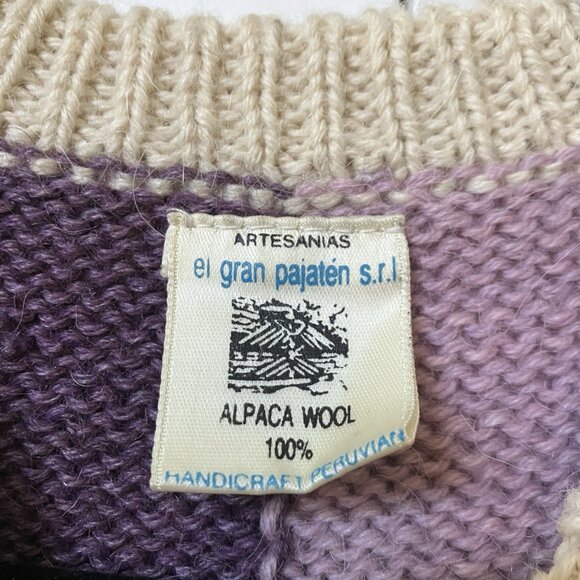 Vintage El Gran Pajaten Sweater Womens Wool Handcrafted Alpaca Wool Knit - Picture 3 of 8